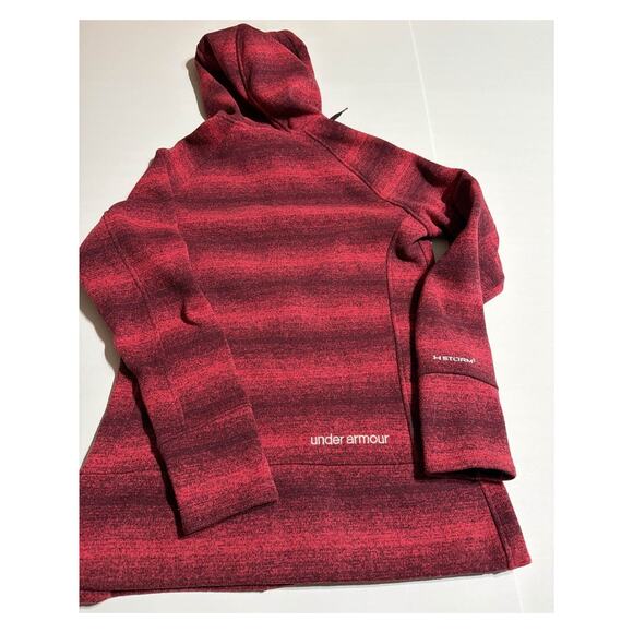 Under Armour Storm Fleece Full Zip Hoodie Jacket Womens L Pink Striped - Picture 7 of 7